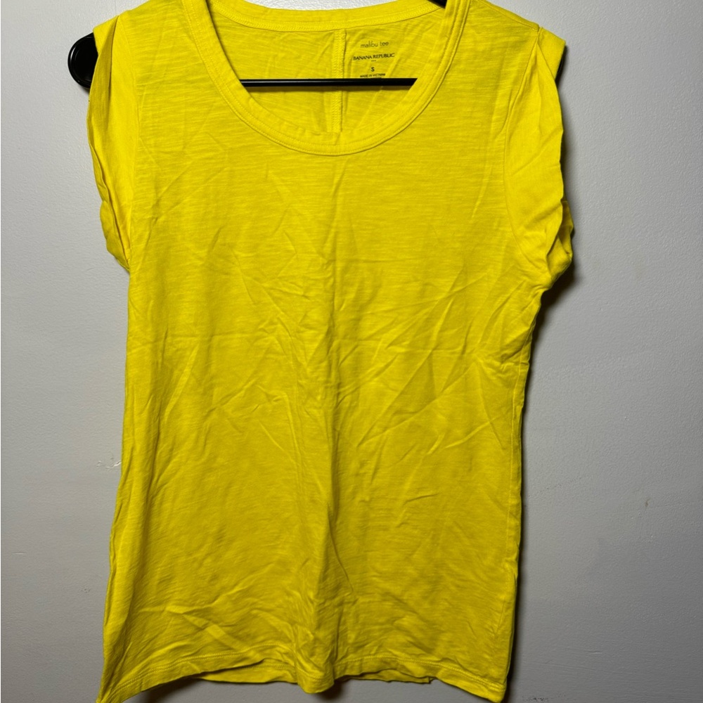 Banana Republic Yellow Sleeveless Muscle Tee